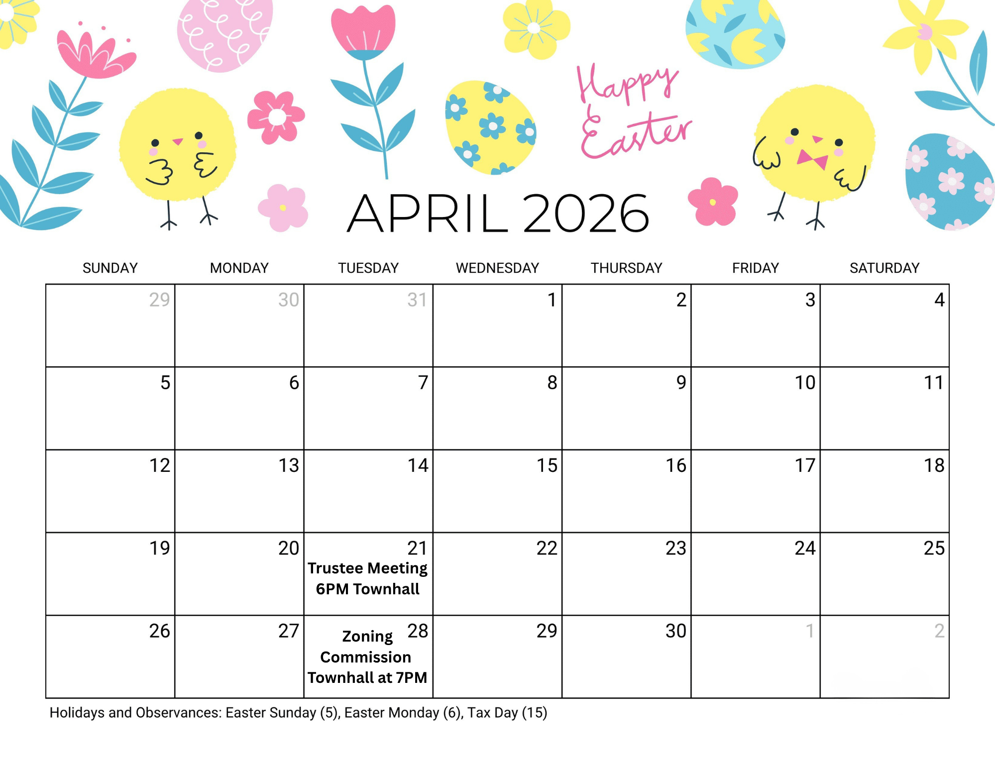 april calendar 2026 printable easter landscape.pdf
